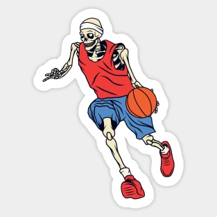 Skeleton Basketball Player Sticker